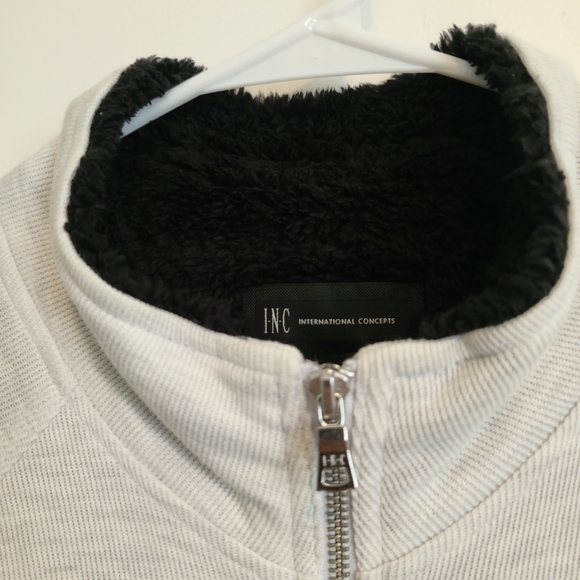 INC Gray with Leather arm detailing with sherpa - Picture 5 of 5